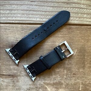 Tory Burch McGraw Apple Watch Band Black Leather